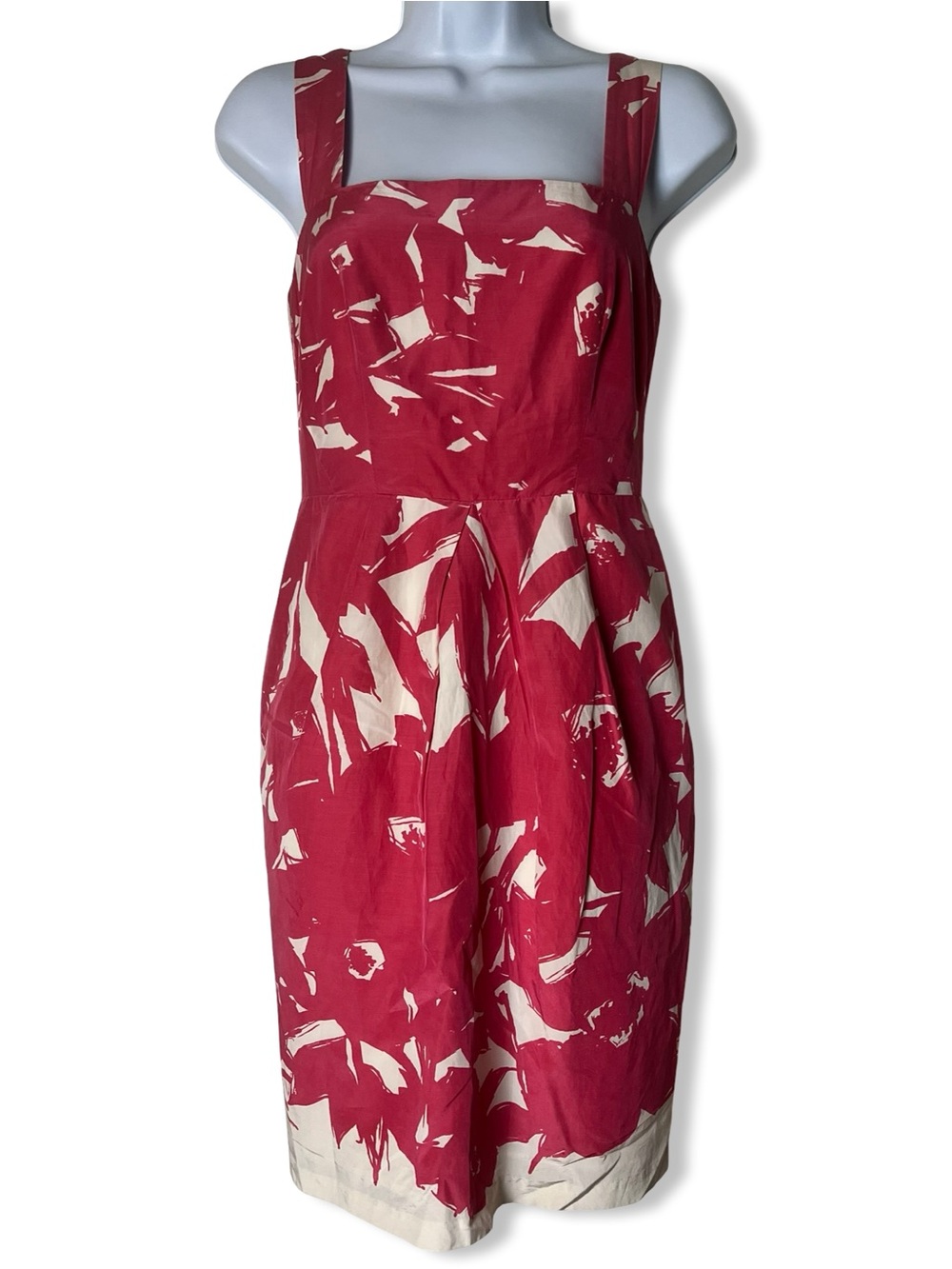 Banana Republic Women’s Rebecca Floral Silk Cotton Sundress Pleated Pockets Sz 4